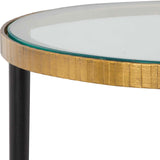 Modern European furniture - Gold Rimmed Glass Side Table - www.oroa.com