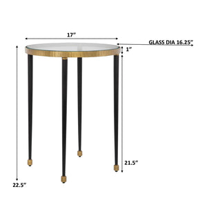   Gold Rimmed Glass Side Table | Oroa.com