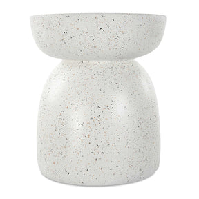 Modern European furniture - White Speckled Accent Table - www.oroa.com