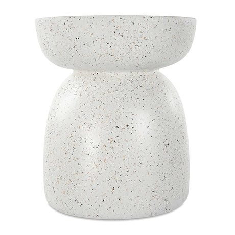 Modern European furniture - White Speckled Accent Table - www.oroa.com