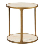 Modern European furniture - Beige Travertine Side Table - www.oroa.com