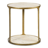 Modern European furniture - Beige Travertine Side Table - www.oroa.com