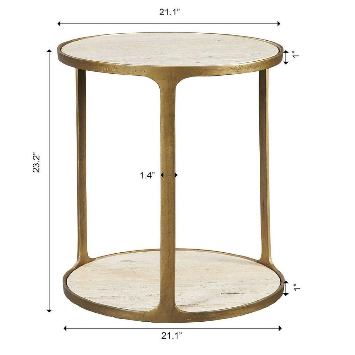   Beige Travertine Side Table | Oroa.com