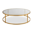 Modern European furniture - Gold Framed Glass Coffee Table - www.oroa.com