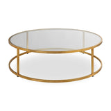 Modern European furniture - Gold Framed Glass Coffee Table - www.oroa.com