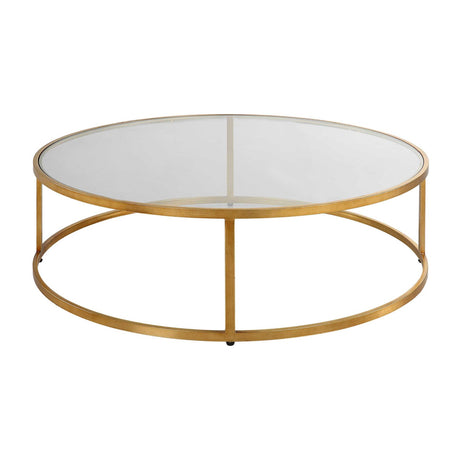 Modern European furniture - Gold Framed Glass Coffee Table - www.oroa.com