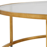 Modern European furniture - Gold Framed Glass Coffee Table - www.oroa.com