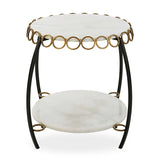 Modern European furniture - Gold Ringlets Marble Side Table - www.oroa.com