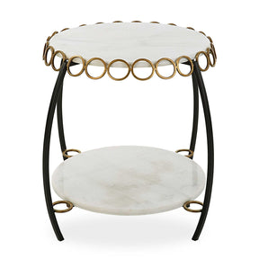 Modern European furniture - Gold Ringlets Marble Side Table - www.oroa.com