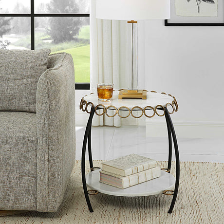 Modern European furniture - Gold Ringlets Marble Side Table - www.oroa.com