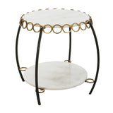 Modern European furniture - Gold Ringlets Marble Side Table - www.oroa.com