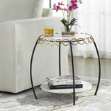 Modern European furniture - Gold Ringlets Marble Side Table - www.oroa.com