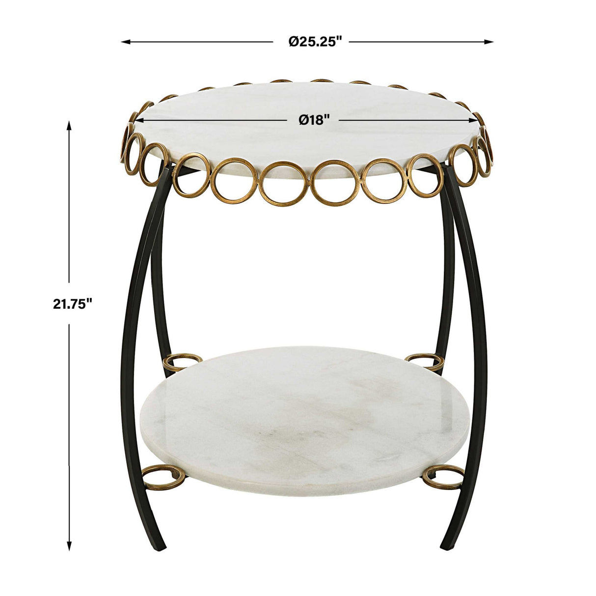 Modern European furniture - Gold Ringlets Marble Side Table - www.oroa.com