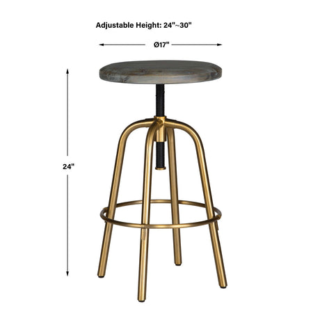 Modern European furniture - Acacia Top Adjustable Counter Stool - www.oroa.com