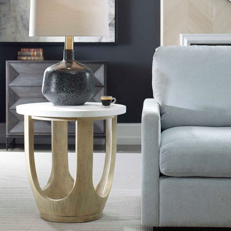   White Limestone Side Table | Oroa.com