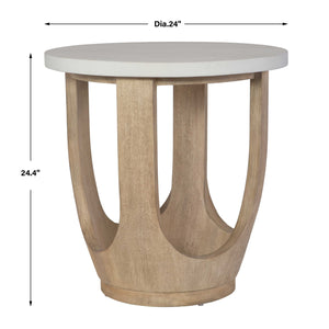   White Limestone Side Table | Oroa.com