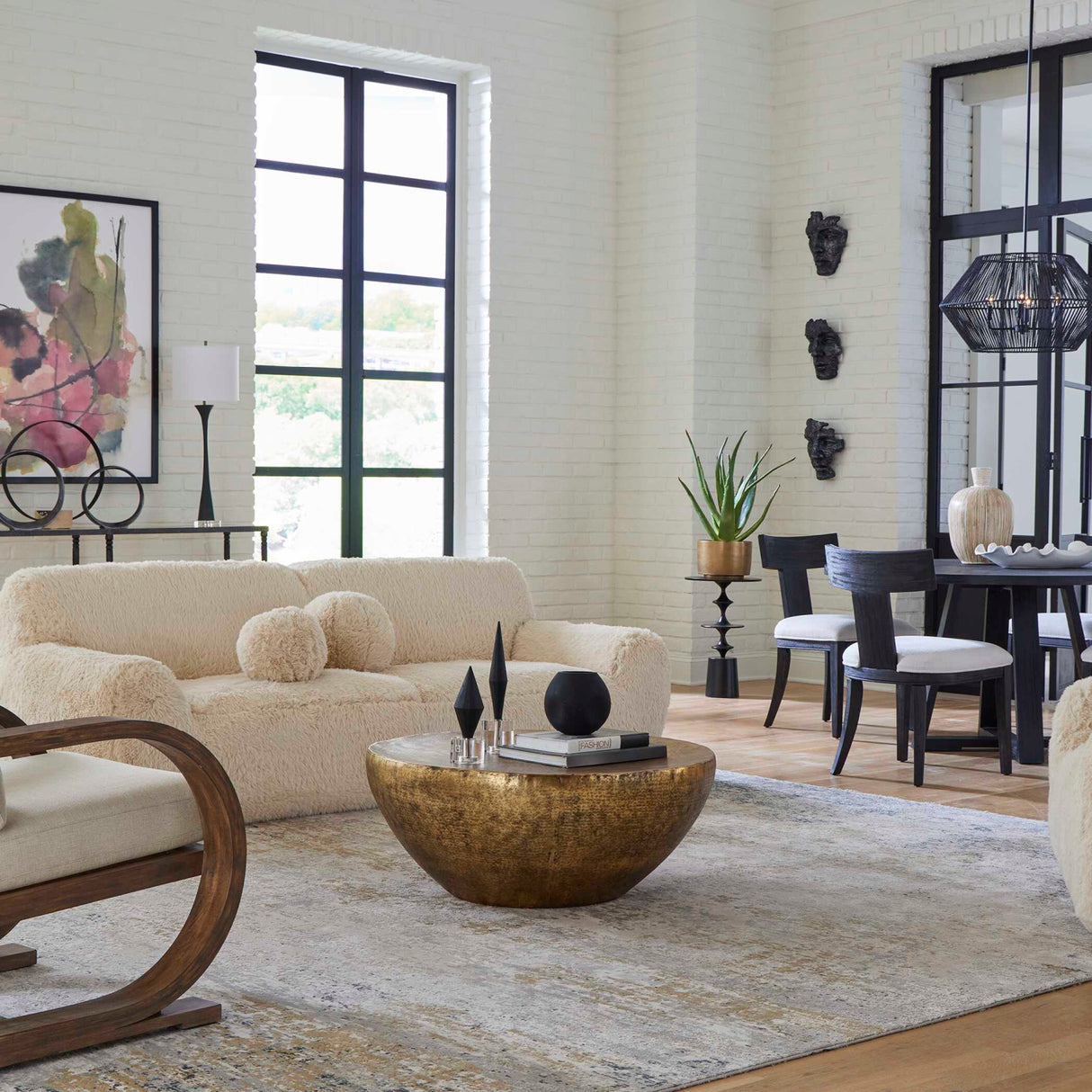   Antique Gold Round Coffee Table | Oroa.com