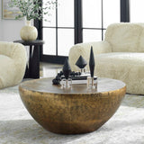Modern European furniture - Antique Gold Round Coffee Table - www.oroa.com