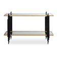 Modern European furniture - Tempered Glass 2-Layer Console Table - www.oroa.com