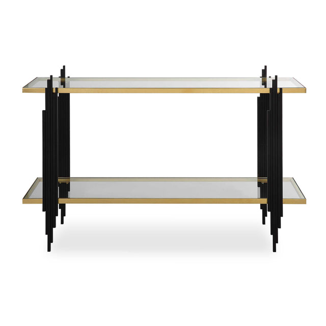 Modern European furniture - Tempered Glass 2-Layer Console Table - www.oroa.com