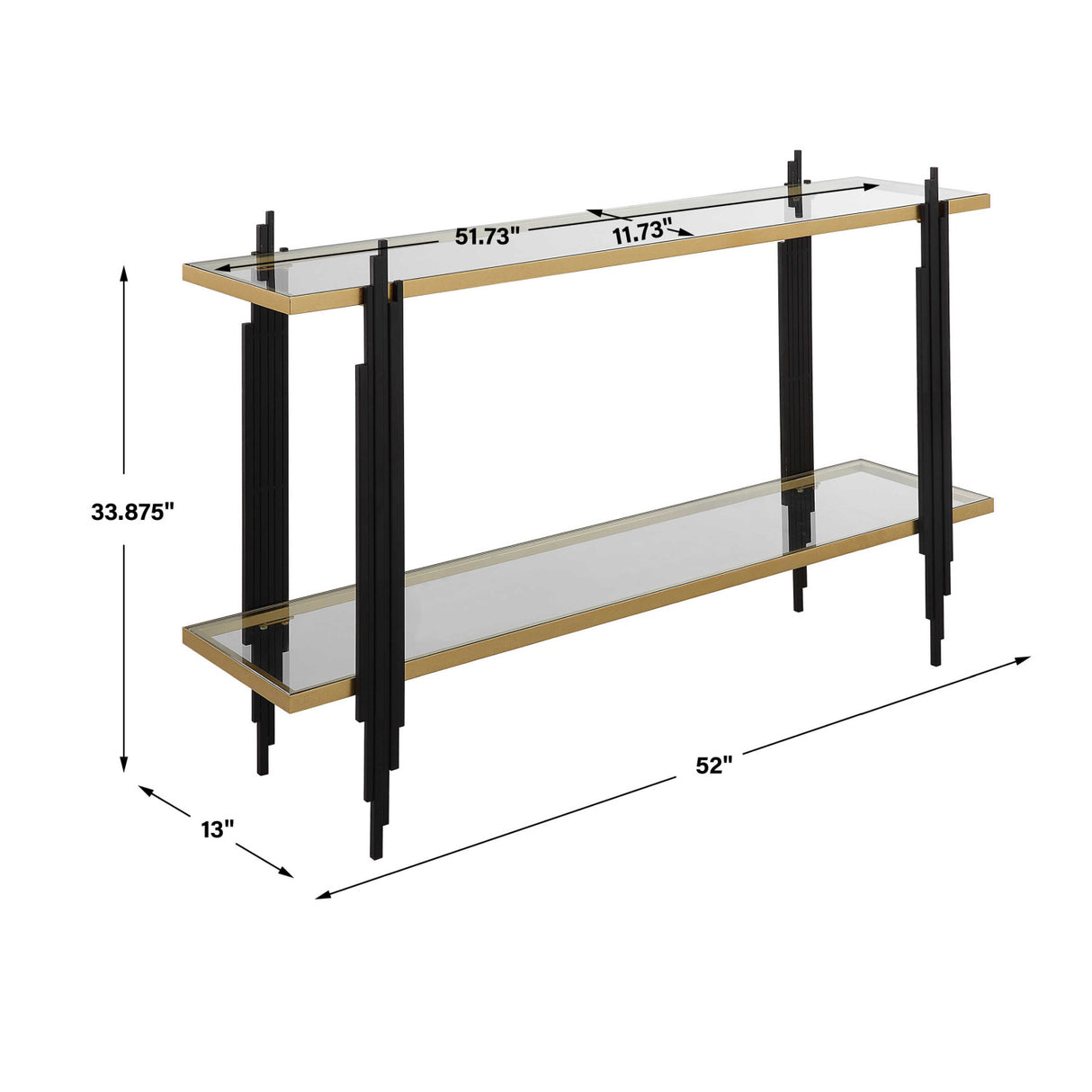 Modern European furniture - Tempered Glass 2-Layer Console Table - www.oroa.com