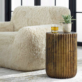 Modern European furniture - Fluted Antique Gold Accent Table - www.oroa.com