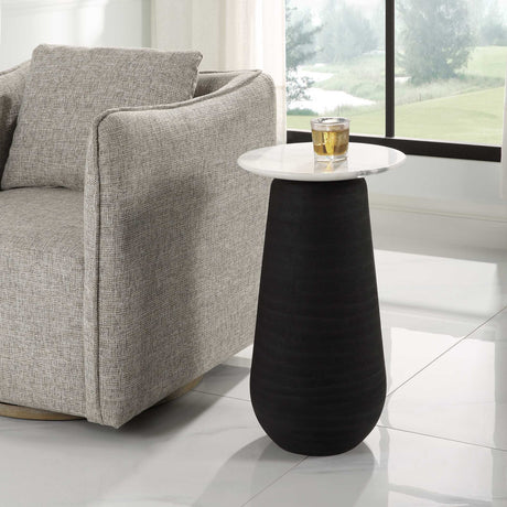 Modern European furniture - Black Porcelain Base Accent Table - www.oroa.com