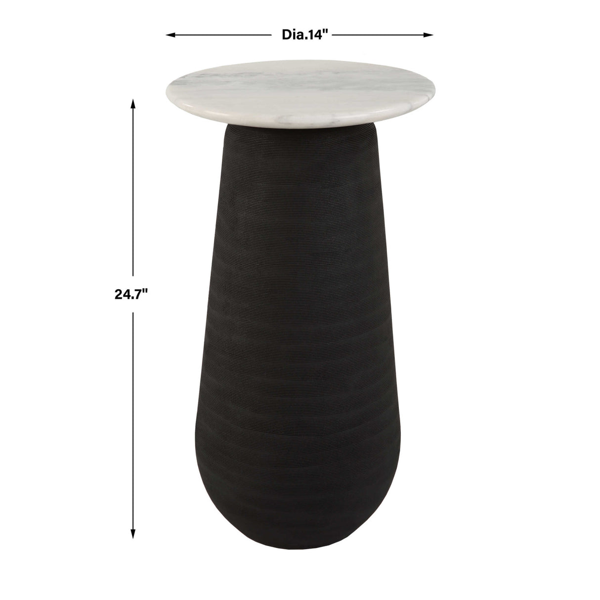Modern European furniture - Black Porcelain Base Accent Table - www.oroa.com