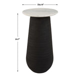 Modern European furniture - Black Porcelain Base Accent Table - www.oroa.com