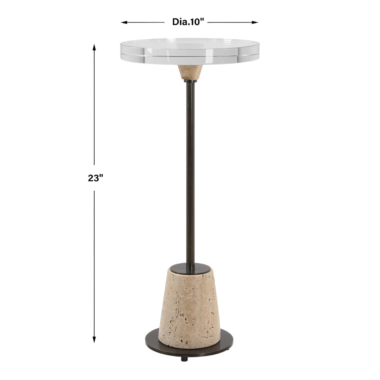 Crystal Round Drink Table | Uttermost Arthur