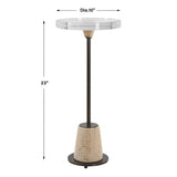 Crystal Round Drink Table | Uttermost Arthur