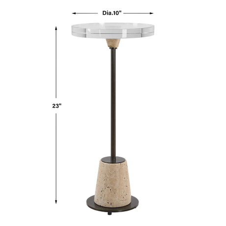 Crystal Round Drink Table | Uttermost Arthur