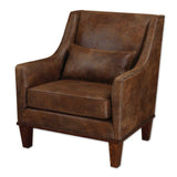 Modern European furniture - Brown Leather Armchair - www.oroa.com