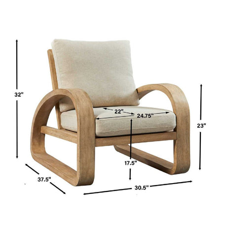 Modern European furniture - Mango Wood Framed Accent Chair - www.oroa.com