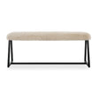 Modern European furniture - Beige Long-Haired Sheepskin Bench - www.oroa.com