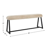Modern European furniture - Beige Long-Haired Sheepskin Bench - www.oroa.com