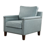 Modern European furniture - Blue Nail Trimmed Accent Chair - www.oroa.com