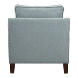 Modern European furniture - Blue Nail Trimmed Accent Chair - www.oroa.com