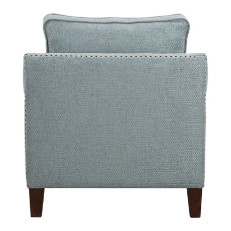 Modern European furniture - Blue Nail Trimmed Accent Chair - www.oroa.com