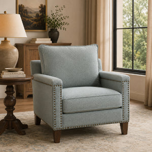   Blue Nail Trimmed Accent Chair | Oroa.com