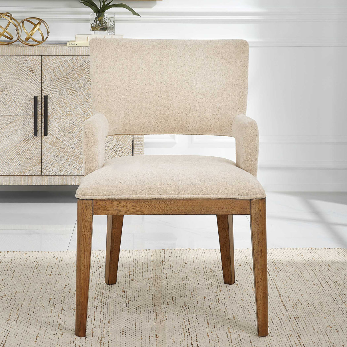   Cream Open-Back Dining Chair | Oroa.com