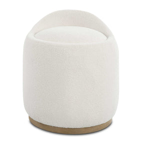 Modern European furniture - White Sheepskin Swivel Ottoman - www.oroa.com