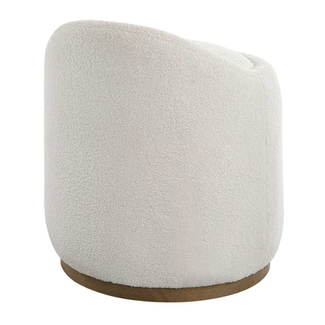 Modern European furniture - White Sheepskin Swivel Ottoman - www.oroa.com