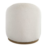 Modern European furniture - White Sheepskin Swivel Ottoman - www.oroa.com