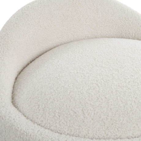 Modern European furniture - White Sheepskin Swivel Ottoman - www.oroa.com