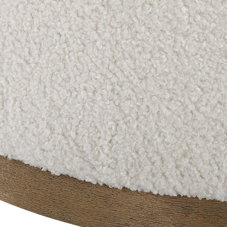 Modern European furniture - White Sheepskin Swivel Ottoman - www.oroa.com