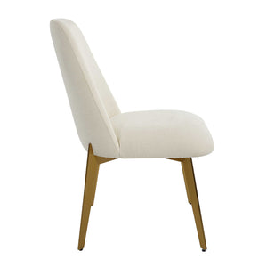  White Fabric Minimalist Dining Chair | Oroa.com