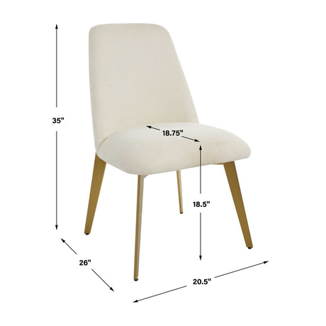 White Fabric Minimalist Dining Chair | Uttermost Vantage