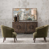 Green Velvet Welted Accent Chair | Uttermost Conroy