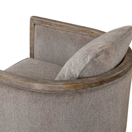 Modern European furniture - Brown Chenille Accent Tub Chair - www.oroa.com
